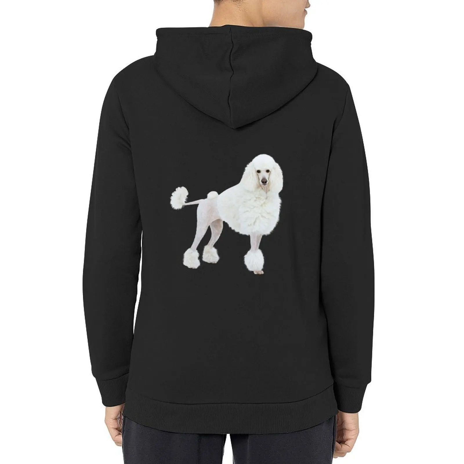 

dog big royal white poodle with lion haircut Hoodie men clothes men wear men's winter sweater mens clothes hoodie streetwear