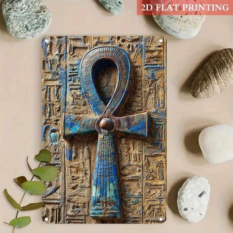 Vintage Egypt Ankh Metal Tin Sign 20x30cm Wall Art for Bar Cafe Home