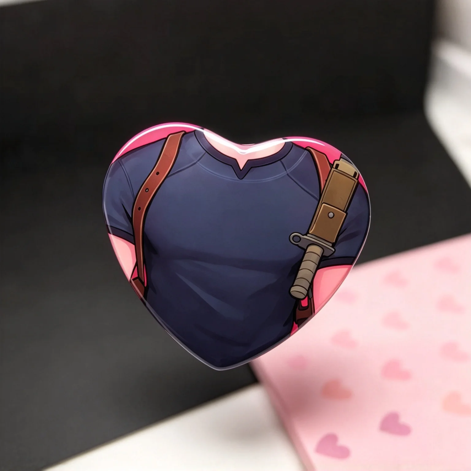 Resident Evil 4 Remake Leon Kennedy Heart Shaped Badge Pin Brooch Anime Game Merchandise Chest Design Button Collectible Gift