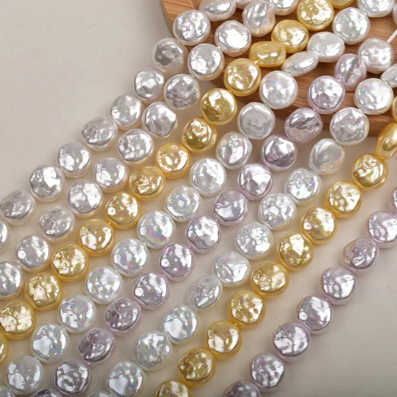 

12mm High Quality Imitation Baroque Pearls Beads White Button Loose Beads For Jewelry Making DIY Necklace Bracelets Accessories