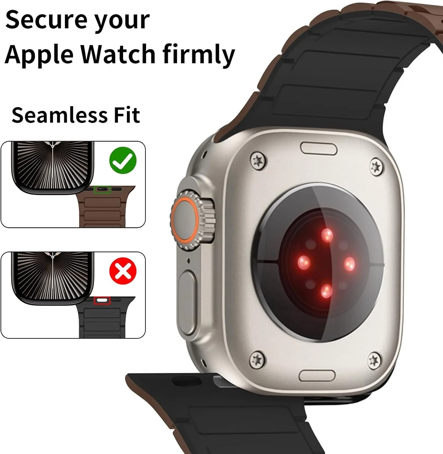 Magnetisches Schlaufenarmband für Apple Watch 46mm 44mm 40mm 45mm 41mm 42mm Silikonarmband iWatch Series 12 11 10 9 8 7 6 Ultra 3 – Detail 4