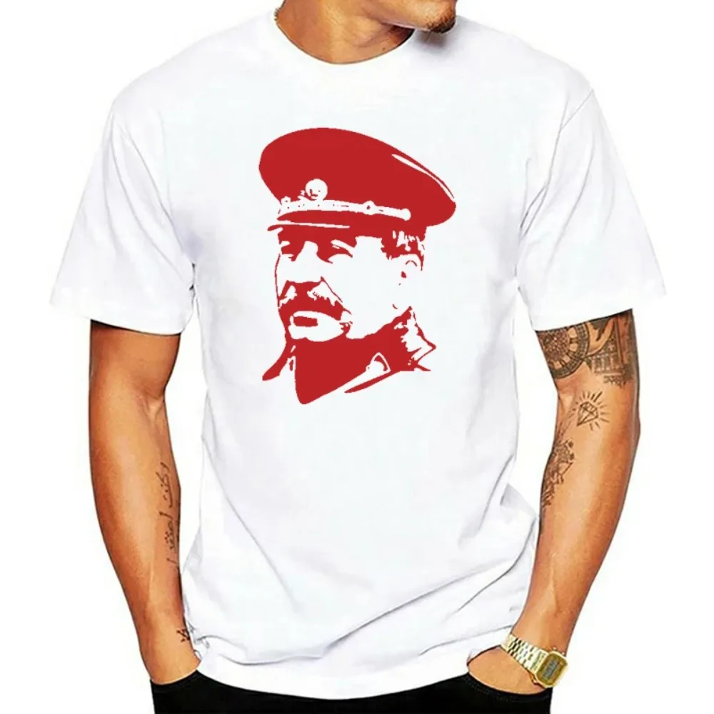 New USSR Stalin in Uniform Print T-shirt Summer Unique Men's Short Sleeve Crewneck Cotton T Shirt Casual Male Shirts Tees Tops