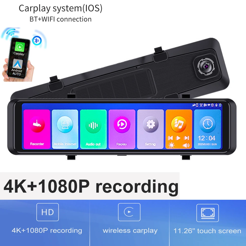 4K Car Rearview Mirror &CarPlyaer Android ANTO 11.26