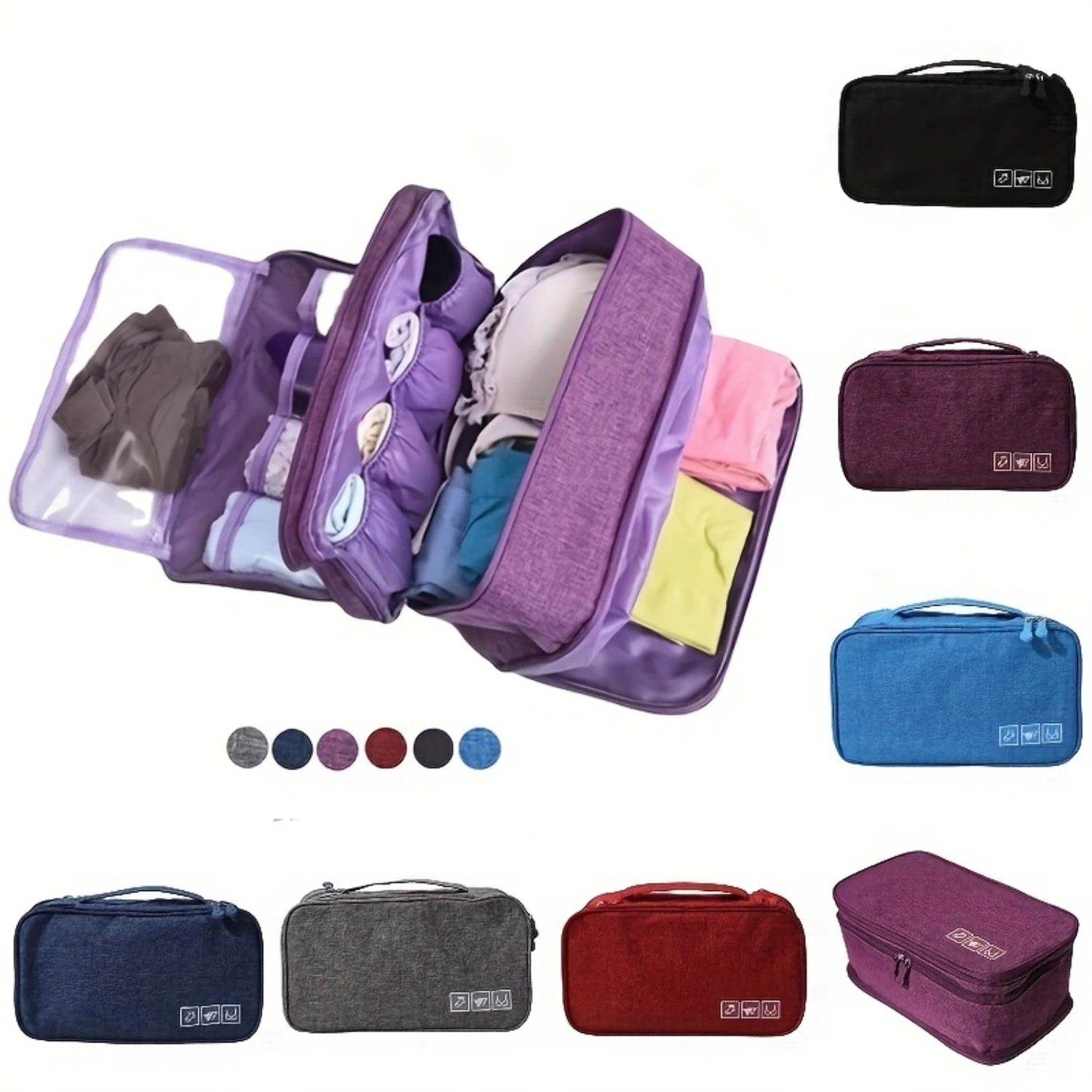 

Lightweight Portable Bag, Solid Color Simple Large Capacity Polyester Clothes Protective Bag, Women's Fashion Casual Simple Pac