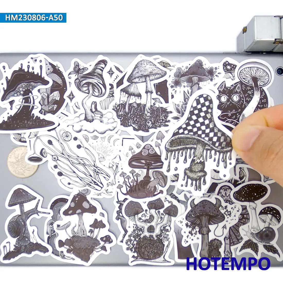 버섯 스티커 세트, 레트로 고딕 다크 아트 그래피티, 노트북 자동차 전화 오토바이 스크랩북용, 재미있는 스티커 팩, 20/30/50PCS