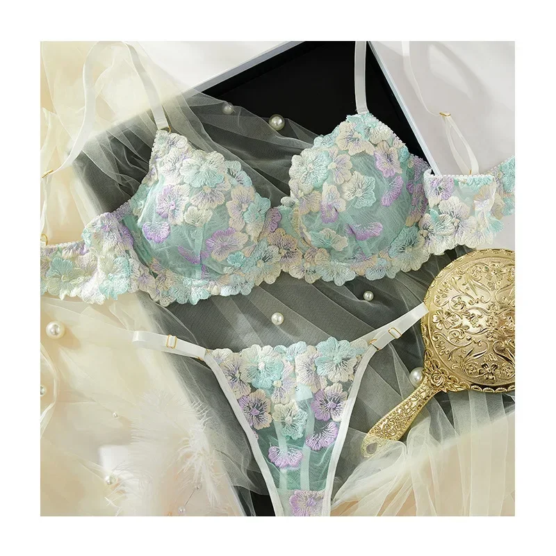 

Lingerie Sexy Delicate Underwear Lace Embroidery Bilizna Set Fairy Intim Goods Onlyfans Kit Beautiful Brief Sets