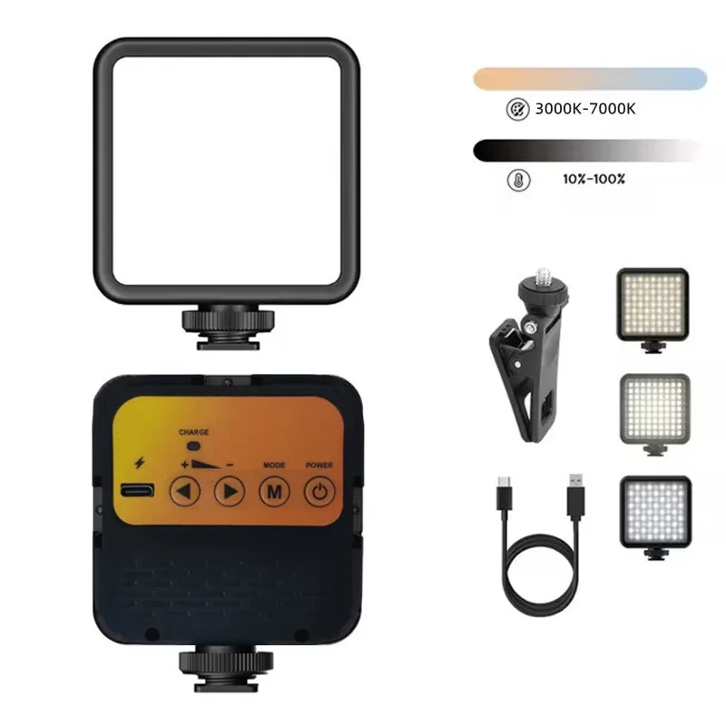 جديد قابل لإعادة الشحن 7000K LED الفيديو الضوئي كاميرا صغيرة ضوء ملء مصباح المحمولة التصوير الإضاءة لمدونة الفيديو البث المباشر DSLR