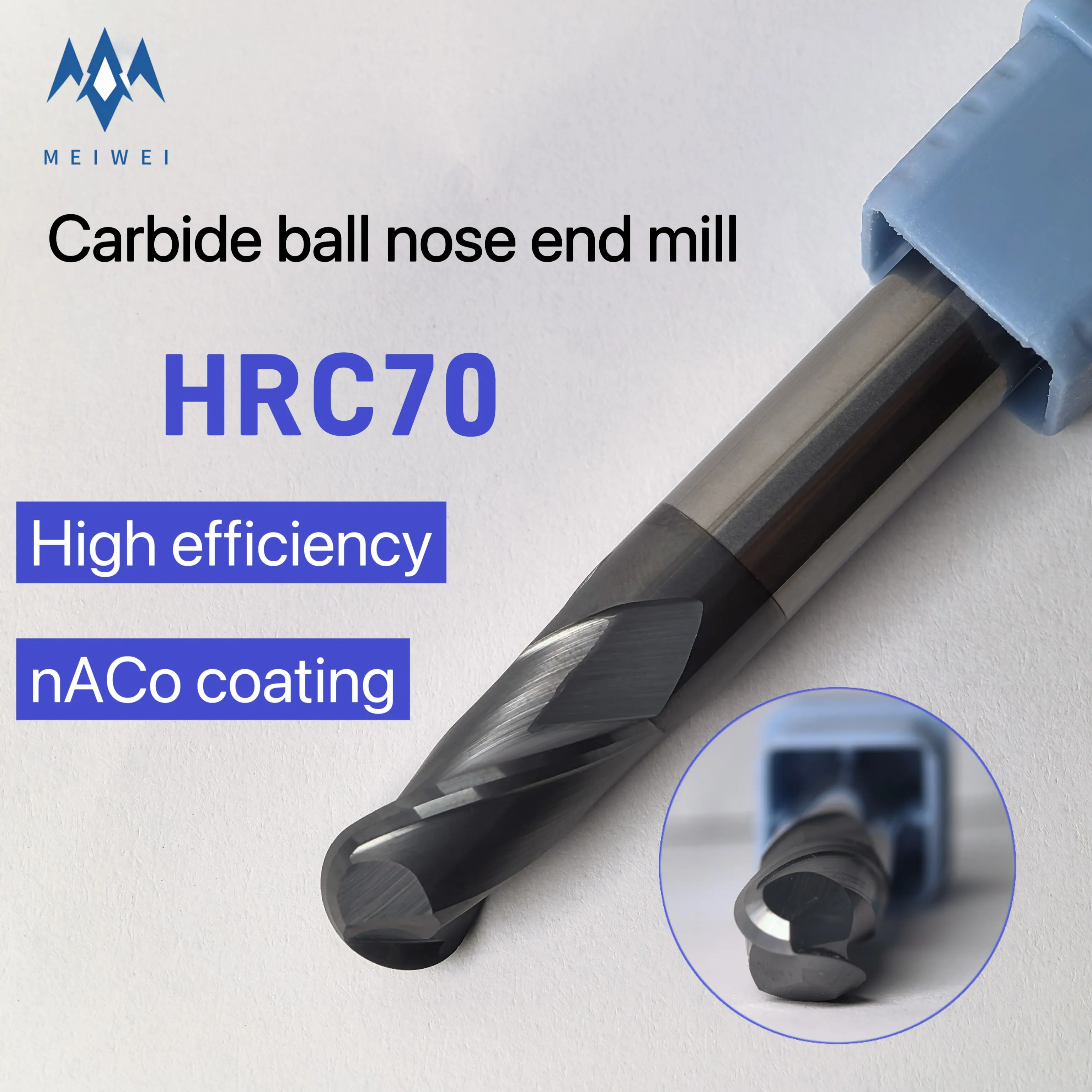 

Концевая фреза с двумя канавками HRC 70, шариковый нос для динамического фрезерования, твердосплавные режущие инструменты, Концевая фреза для станка с ЧПУ, металлическая фреза, фреза