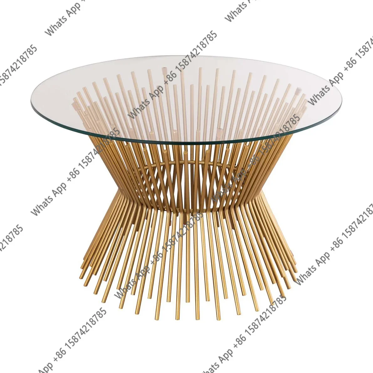 30X American Light Luxury Stainless Steel Titanium Long And Short Tube Coffee Table/hotel/bar Villa Model Light Luxury Room