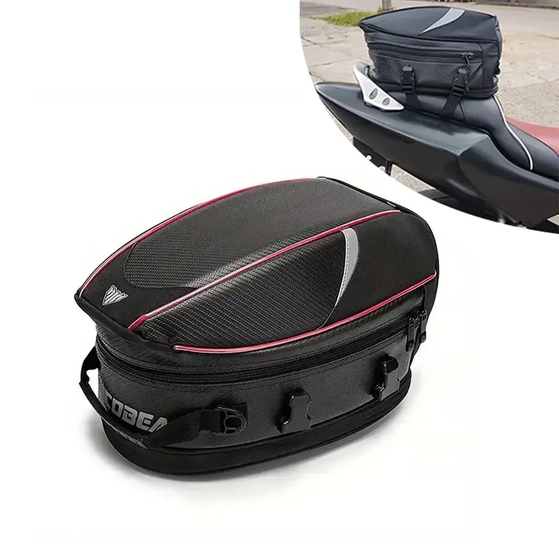 Сумка для мотоцикла 22L-34L Расширяемая сумка двойного назначения на заднее сиденье с водонепроницаемым дождевиком Рюкзак Сумка для мотоциклетного шлема