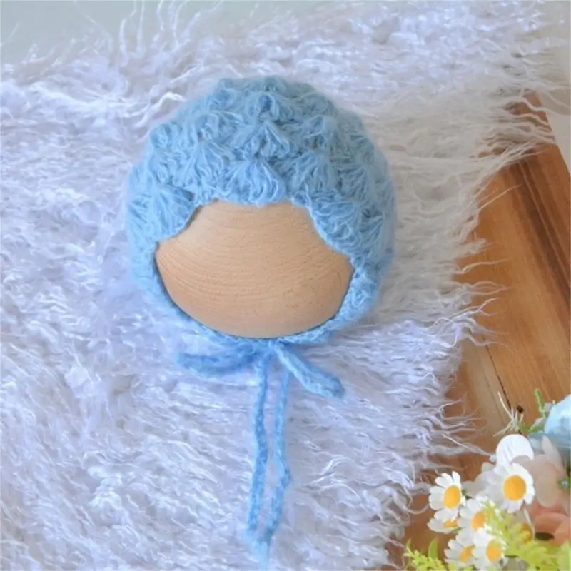 إكسسوارات التصوير الفوتوغرافي للرضع من CORB قبعة موهير ناعمة ومريحة تناسب حديثي الولادة بغطاء رأس للأطفال بعمر 0-1 شهر #2