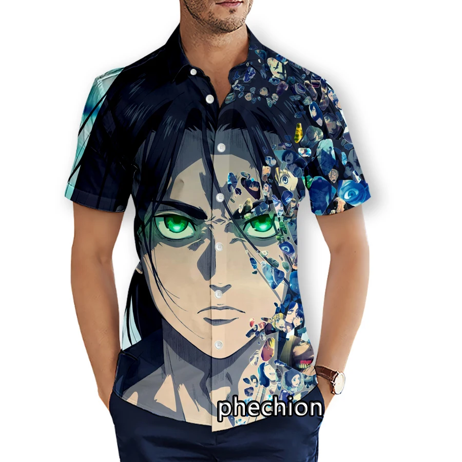 phechion Mens Short Sleeve Beach Shirts The Final Season - Part 2 3D Print Casual Shirts Fashion Streetwear Men Tops X204