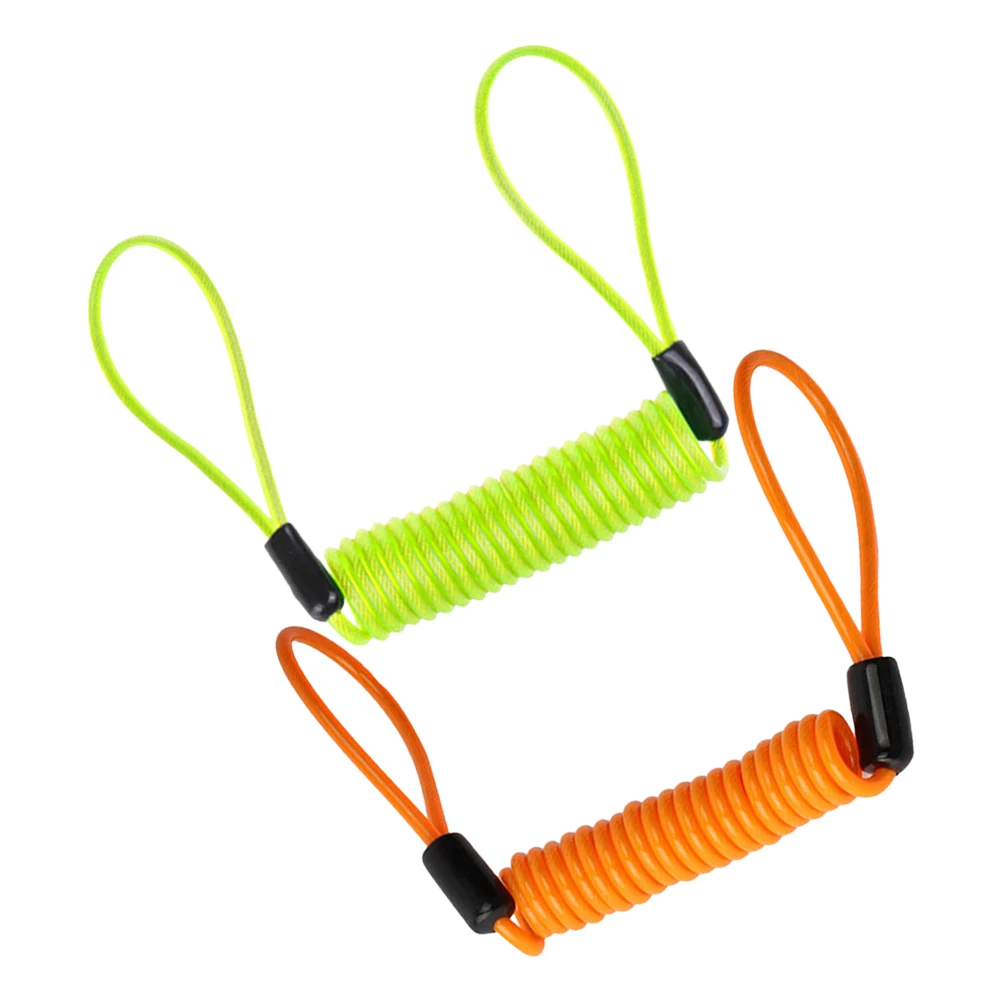 

2 Pcs Extended Spring Wire Rope Lock Bike Motorcycle Brake Disc Security Cables Motorbike Small