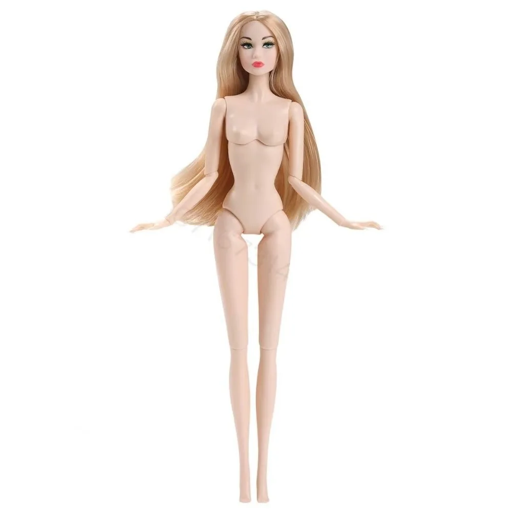 

32cm Supermodel Nude Doll Joints Movable 1/6 BJD DIY Dress Up Toy White-skin with Hair Figure Body Dress Up Play