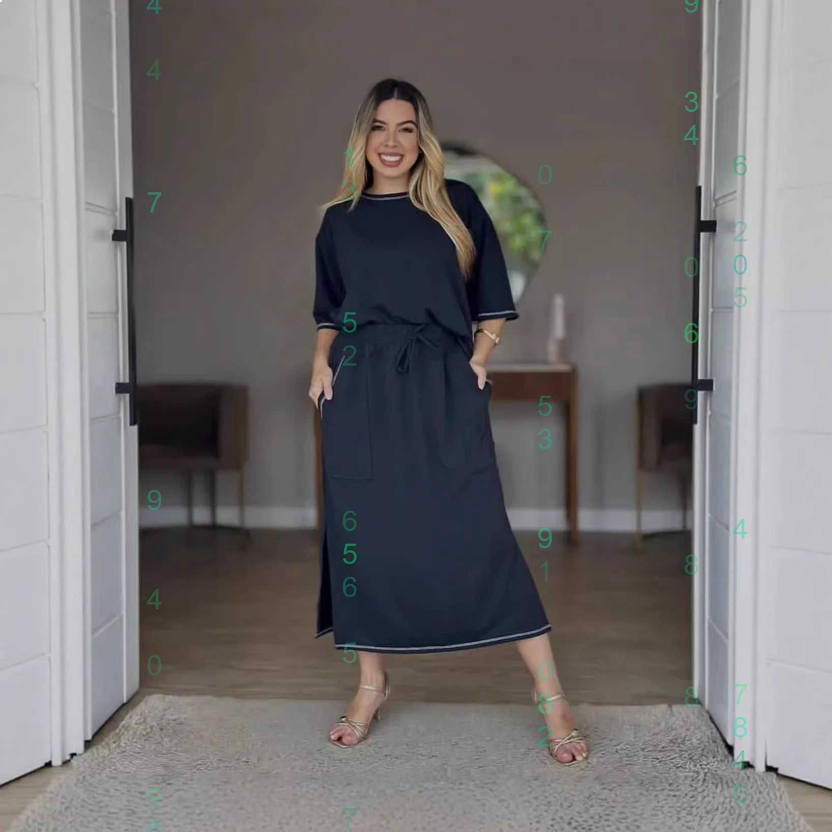 

Women's Short Sleeve Pocket Drawstring Midi Dress Matching Set Jumpsuit Playsuit Spring Summer