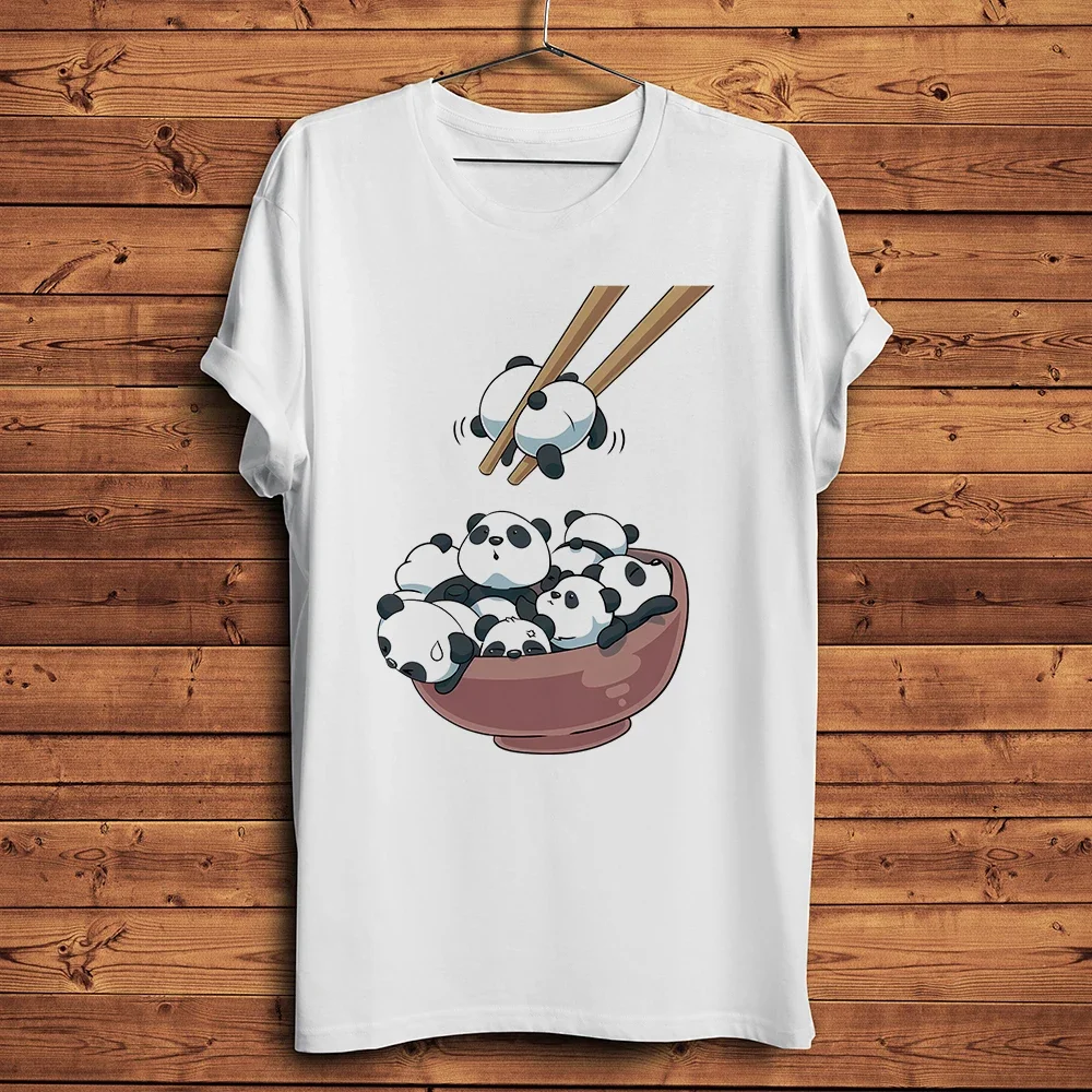 Kawaii Panda Ball Ramen Funny TShirt Men,Short Sleeve O-neck Tee Unisex,Streetwear T Shirt,Breathable No-cracking Print