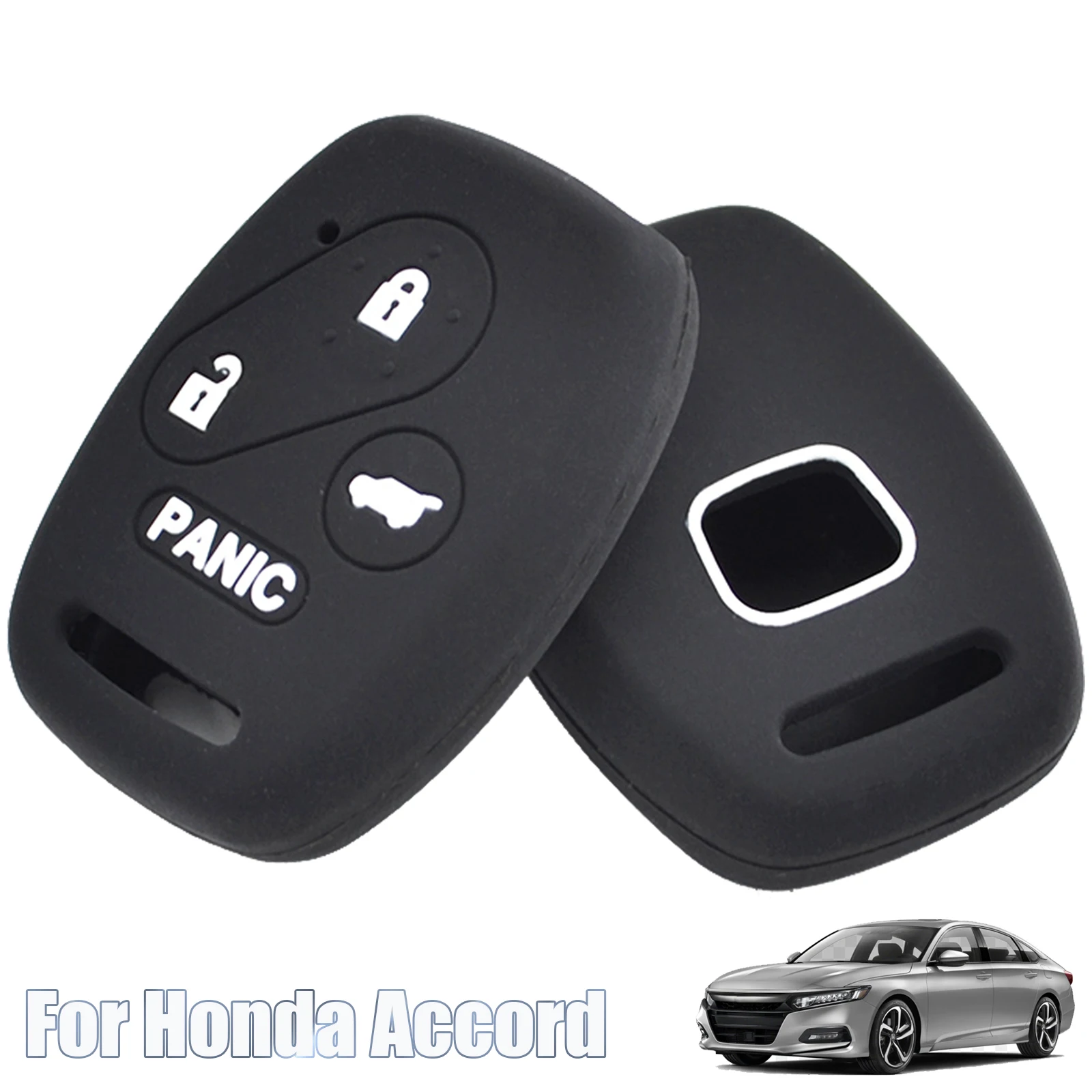 Key Case Silicone Cover For Honda Accord Civic Element Odyssey Insight CR-V 4 Button Remote Car Keyless Fob Holder Skin Shell