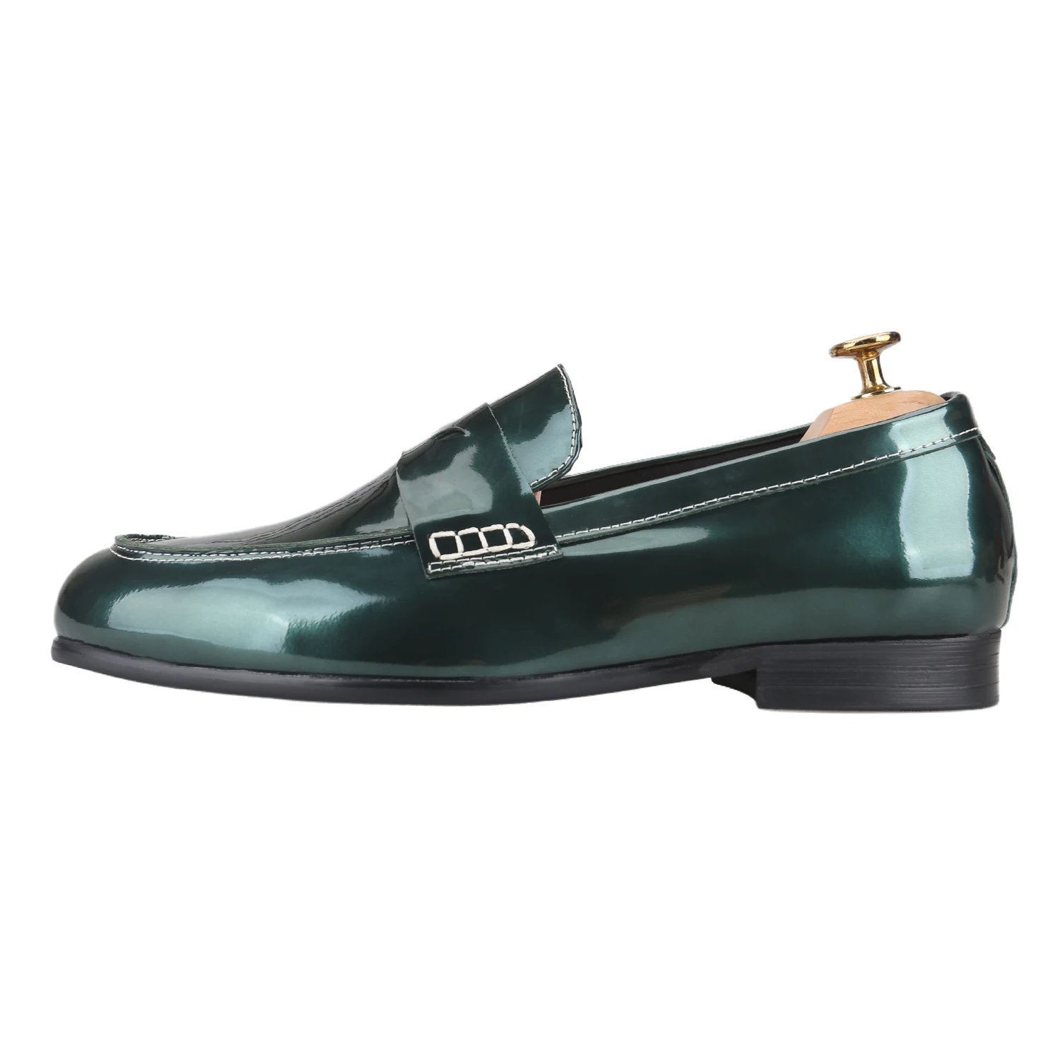 Piergitar Italian Imported Custom Multiple Colors Mirror Surface Genuine Leather Penny Loafers Classic Style Men's Slip-On Shoes