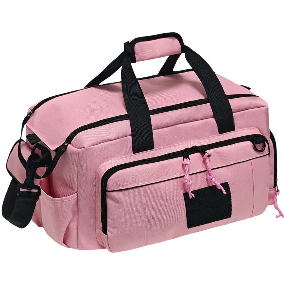 Pink Tool Bag 40 cm Length Polyester Material with Multiple Compartments for Electric Drill Wrenches Screwdrivers Pliers