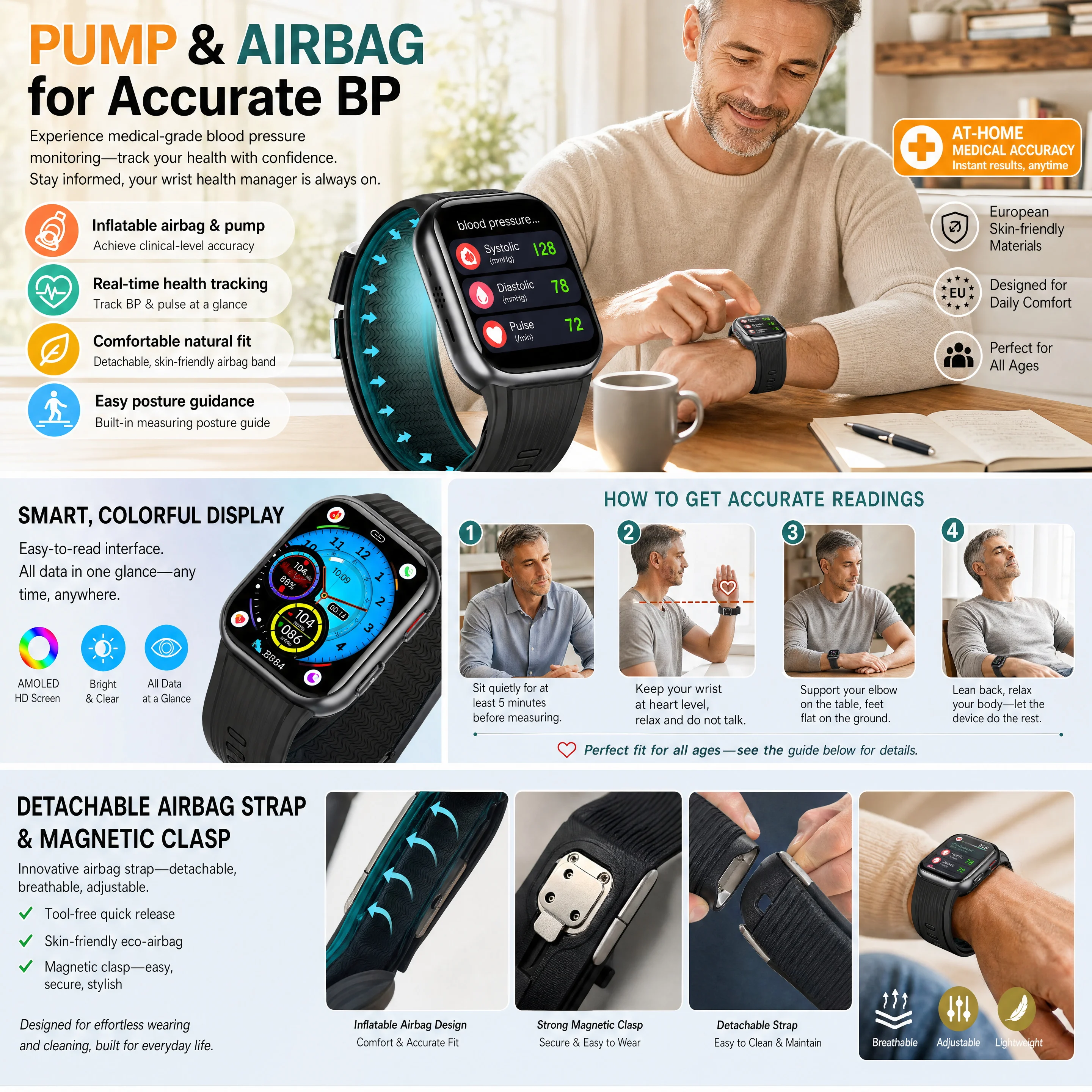 2026 New Air Pump Air Bag Smart Watch 2.06