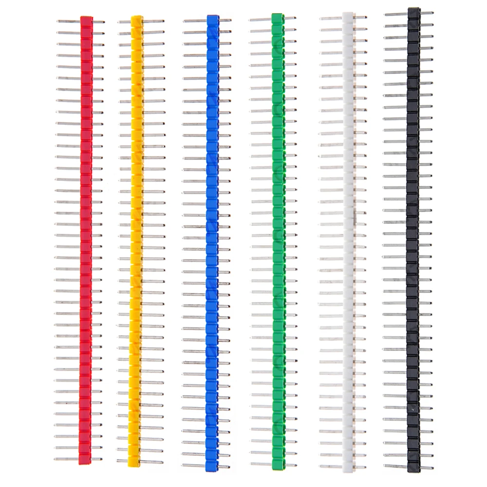 2.54mm 10/12/15/20/40Pin Single Row Male 2~40P Breakaway PCB Board Pin Header Connector Strip Pinheader For Arduino 2/ 3/4/5/6/8