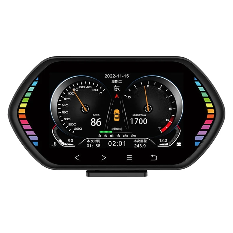 F12 Universal HUD Head-Up Display OBD2 GPS Speedometer Intelligent Tilt Meter Car Accessories