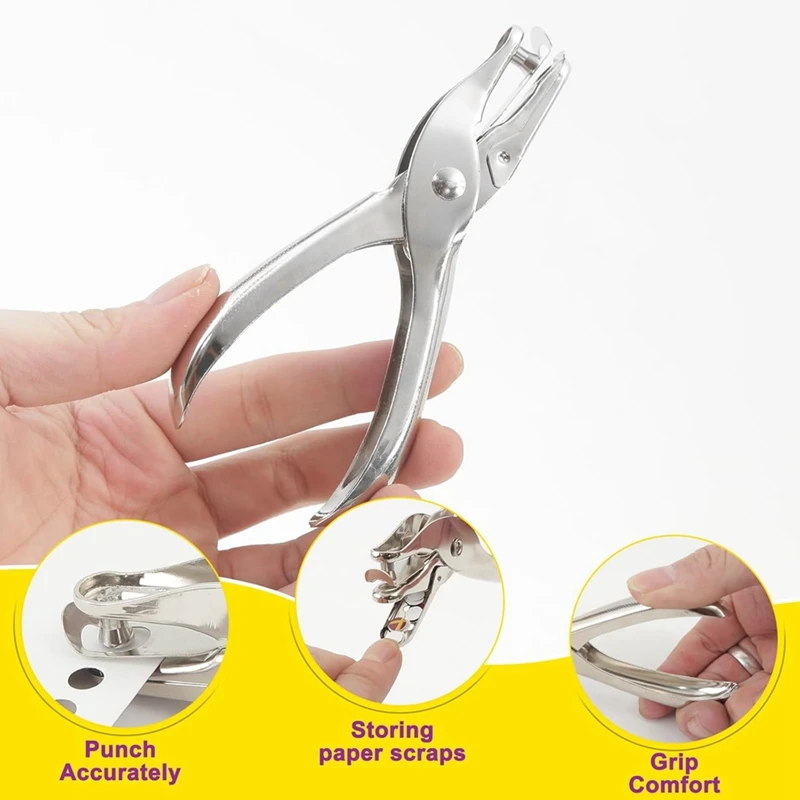 قطعتان من خرامة الورق الصغيرة ذات الفتحة الواحدة مقاس 1/4 بوصة مع دقة لكمة بسعة 8 أوراق