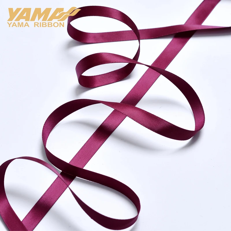 YAMA Double Face Satin Ribbon 6 9 13 16 19 22 mm 100yards Red Pink Series Ribbon for Wedding Decoration Handmade Rose Flowers