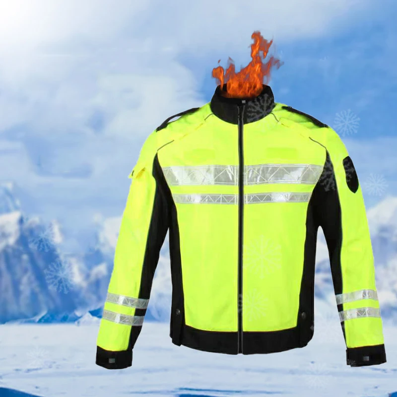 Reflective Work Clothing Fluorescent Safety Coat Raincoat Jacket Waterproof Winter Warm Outdoor Man Uniforms Hi Vis Workwear