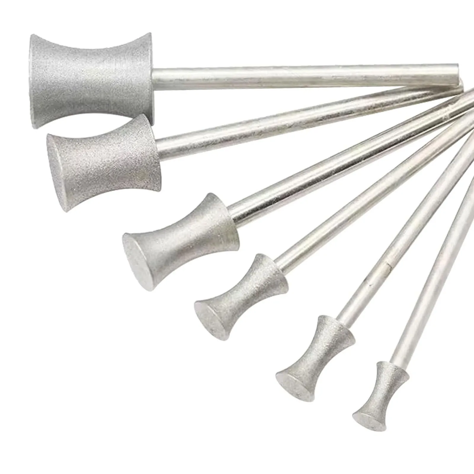 

6pcs 80# 240# Diamond Grinding Heads, 4mm-12mm Jade Ring Bracelet Round Bead Polishing Shaping Wheel Concave Bits