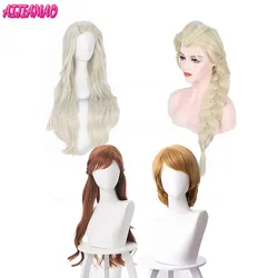 Elsa Anna Kristoff Wigs Snow Queen Princess Cosplay Wig Heat Resistant Synthetic Hair Cosplay Wigs + Wig Cap