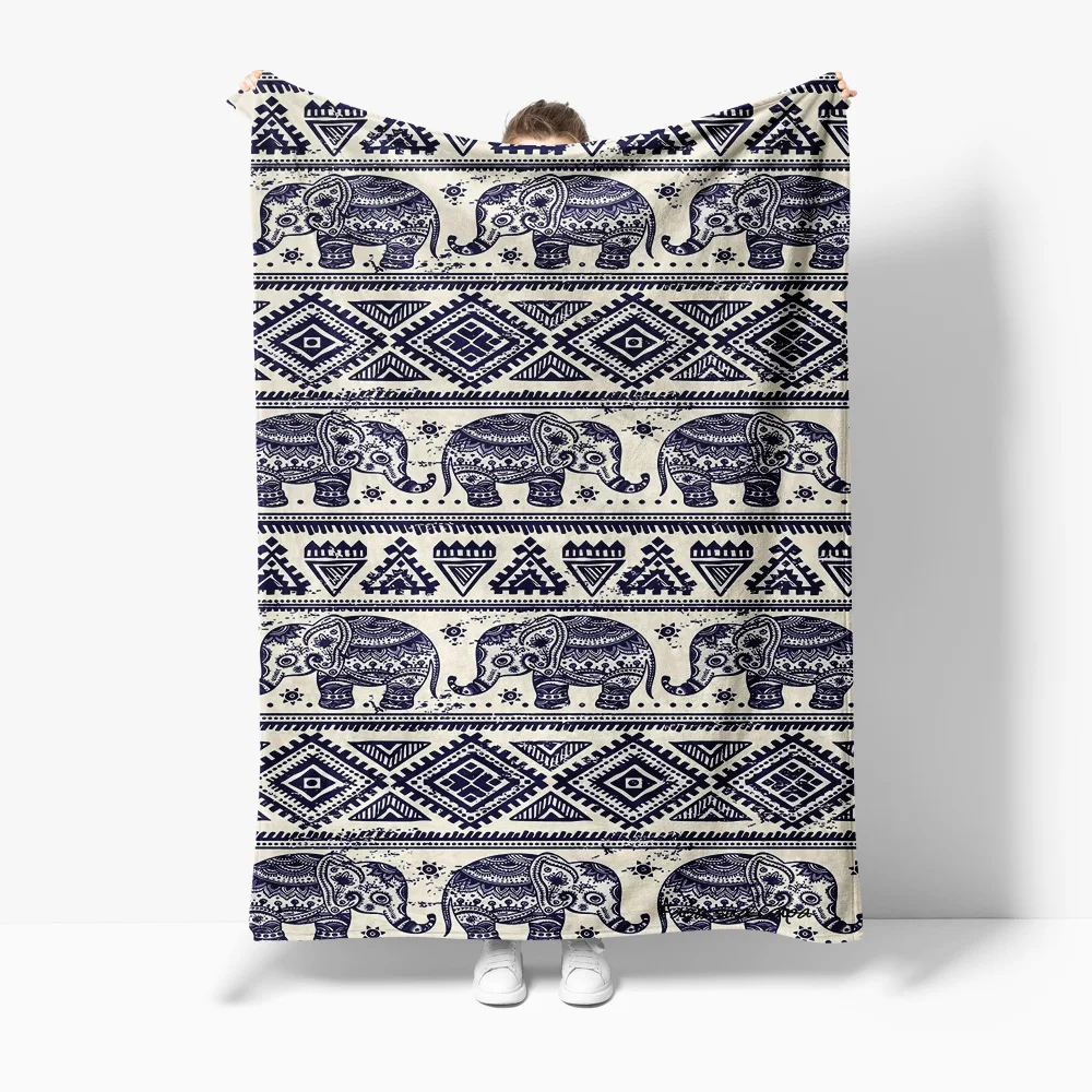 Boho Moroccan Kilim Tribal Pattern Blanket Throw Sofa Bed Cover Cotton Decorative Cushion Warm Soft Blankets