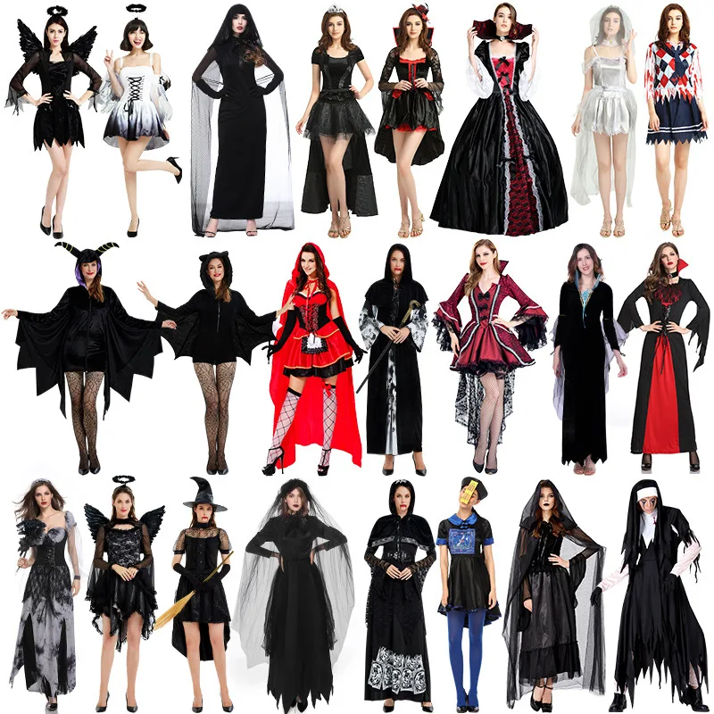 Disfraz de Bruja para loween, Pascua, Novia Vampiro, Traje de Bruja, Cseta de Manga Larga, Diseño de Temporada de Prima...