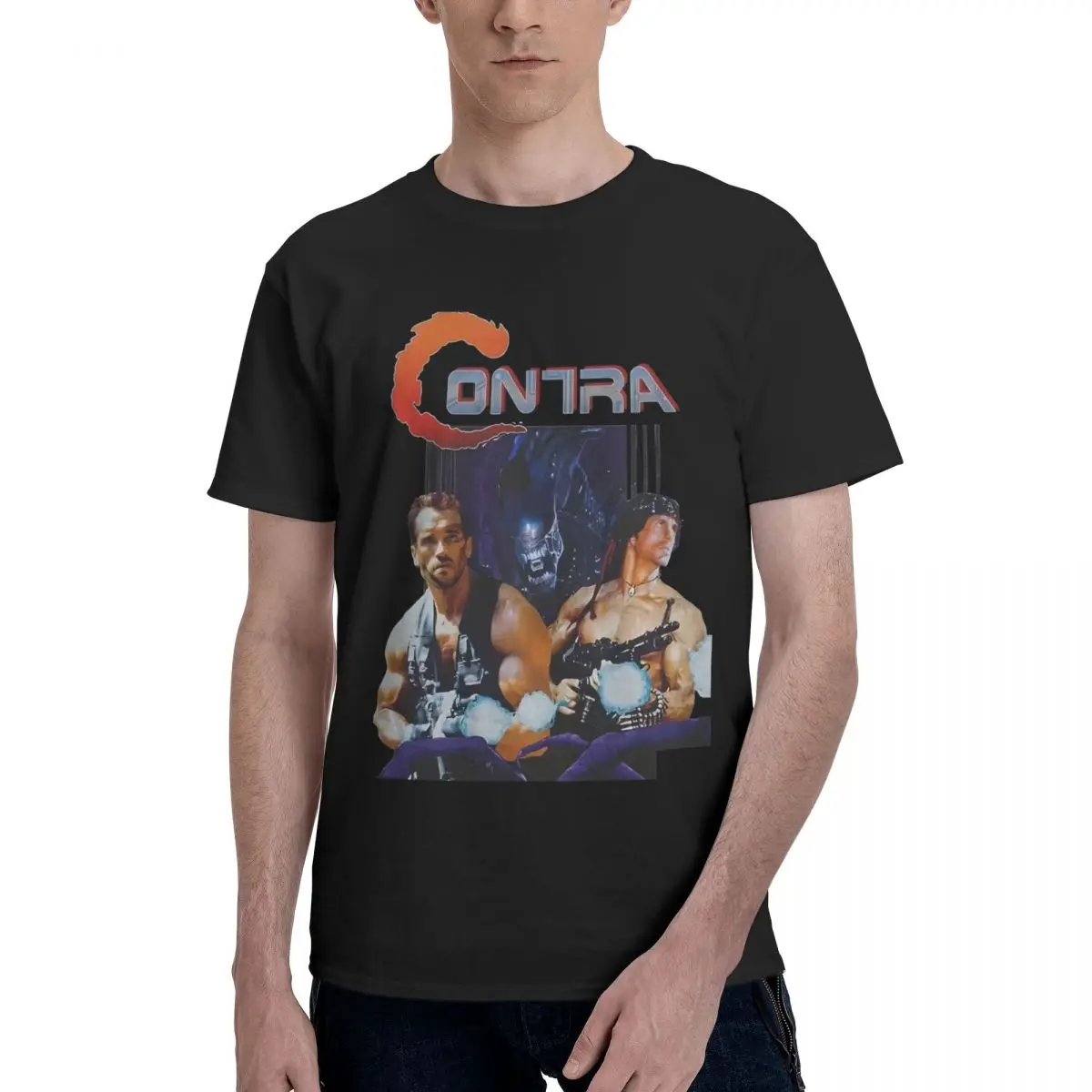 

Contra Movie Game 100% Cotton Casual Breathable Confortable Man New Gifts And T-Shirts Graphic Tee