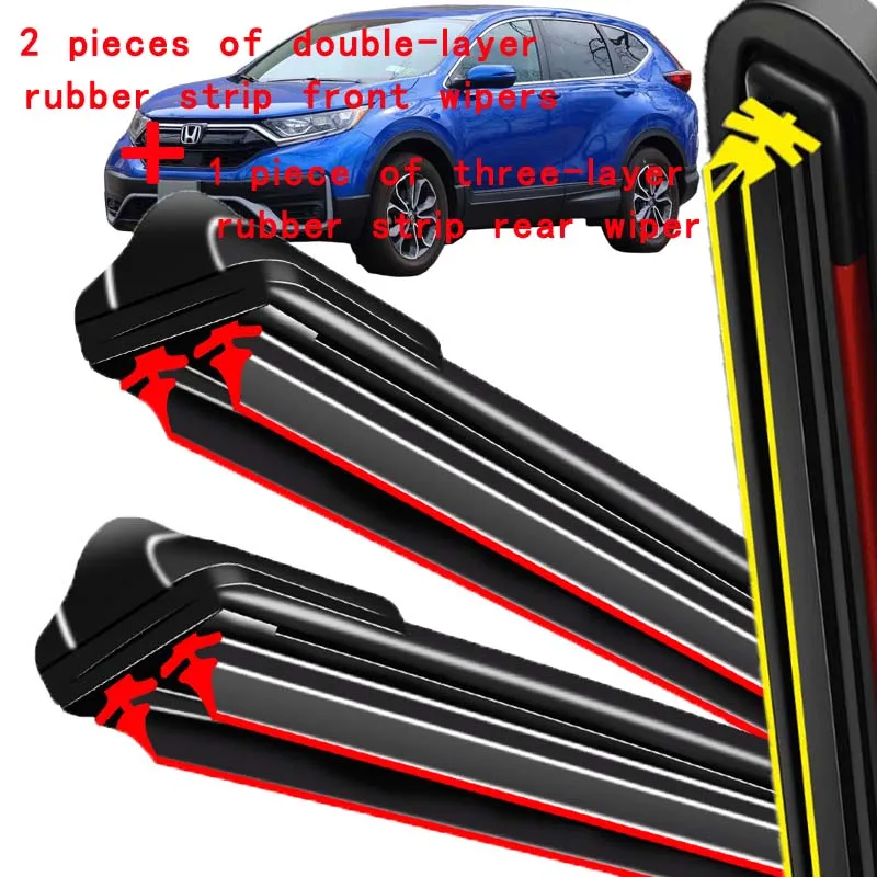 

For Honda CR-V CRV MK5 2016-2021 2017 2018 2019 Wiper Front & Rear Wiper Blades Windshield Windscreen Window Brushes 26"+17"+12"