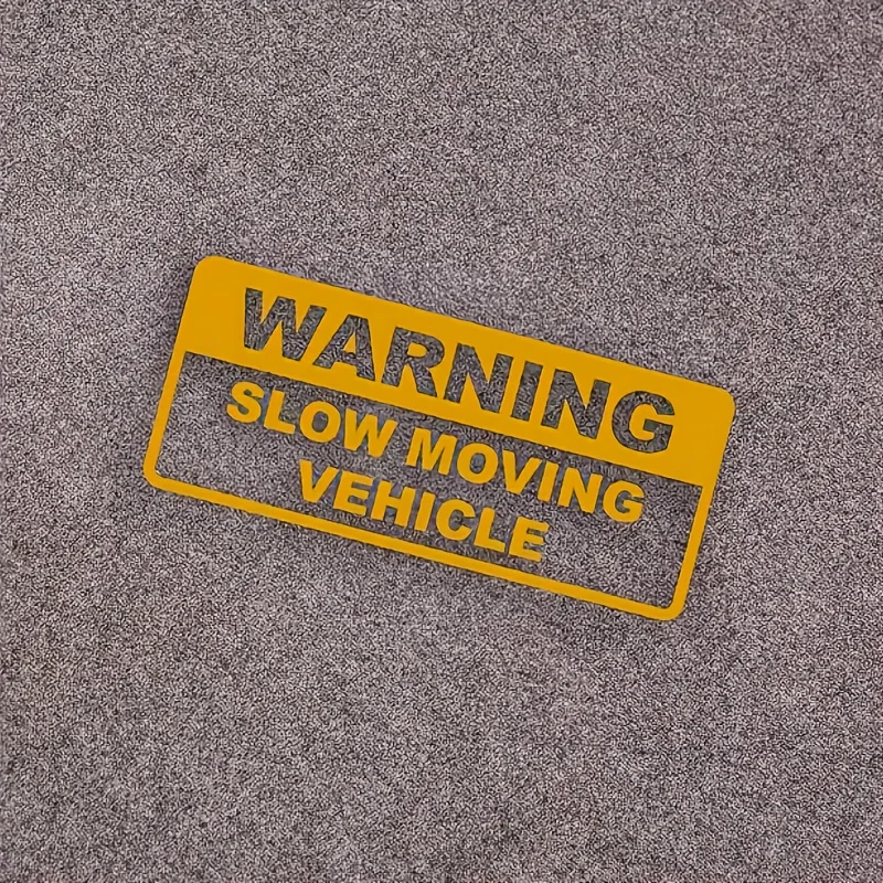 Picture 4: 1pc WARNING Slow Moving Vehicle Vinyl Sticker, PVC Warning Decal for Car Exterior Decor