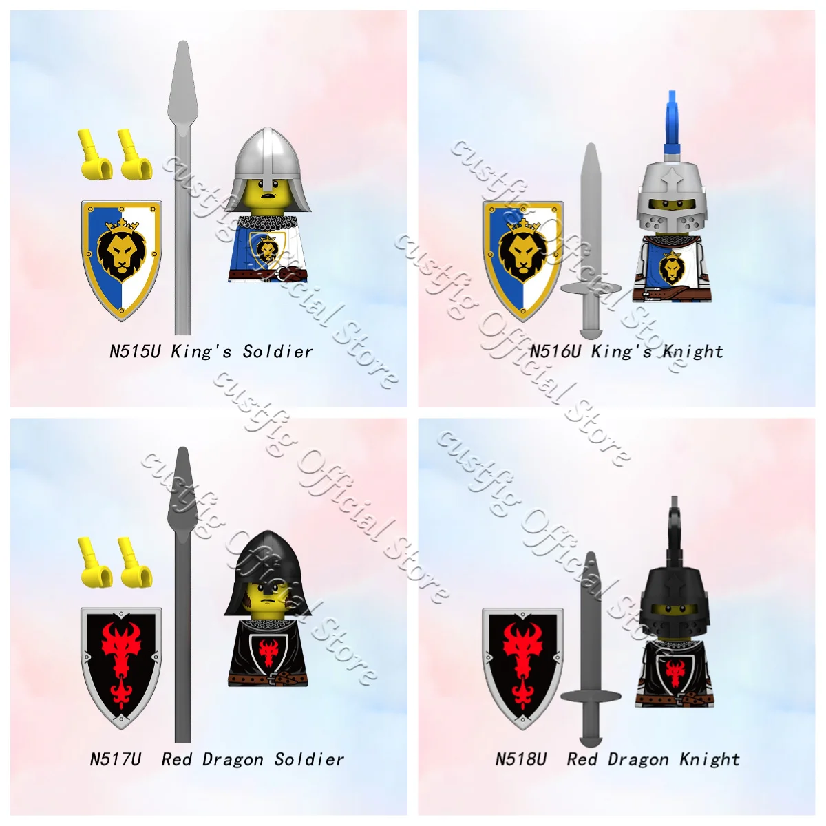 MOC Mittelalterliche Militärische Griechische Spartanische Krieger-Soldatenfigur Baustein Armeekastell König Ritter Schild DIY Bausteine Jungen Spielzeug Geschenk