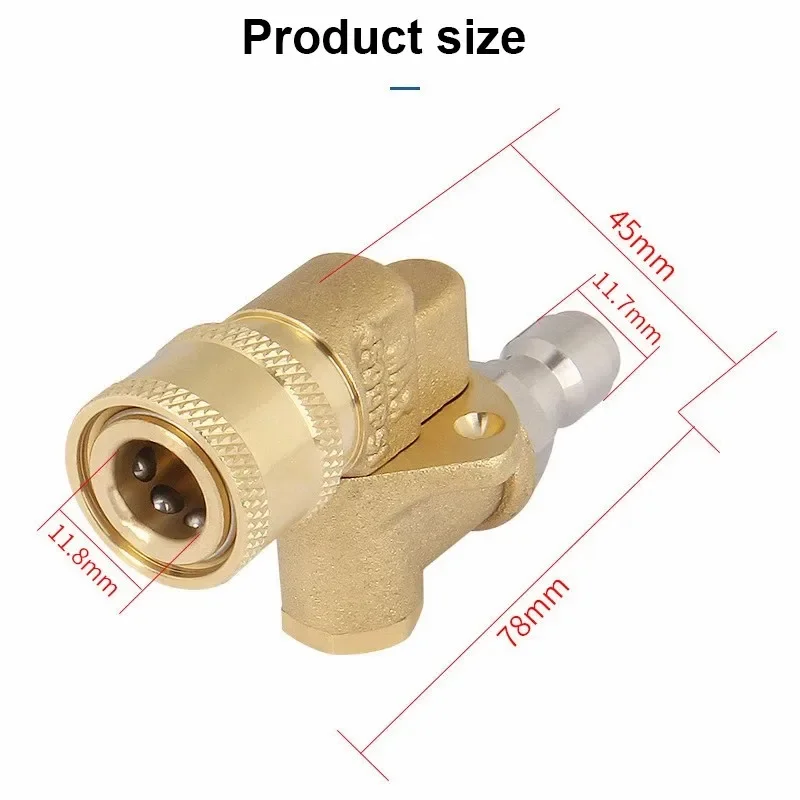 High Pressure Water Gun 1/4" Quick Insertion Nozzle, Movable Joint 180° Rotating 5-Speed Adjustable for Cleaning image 5