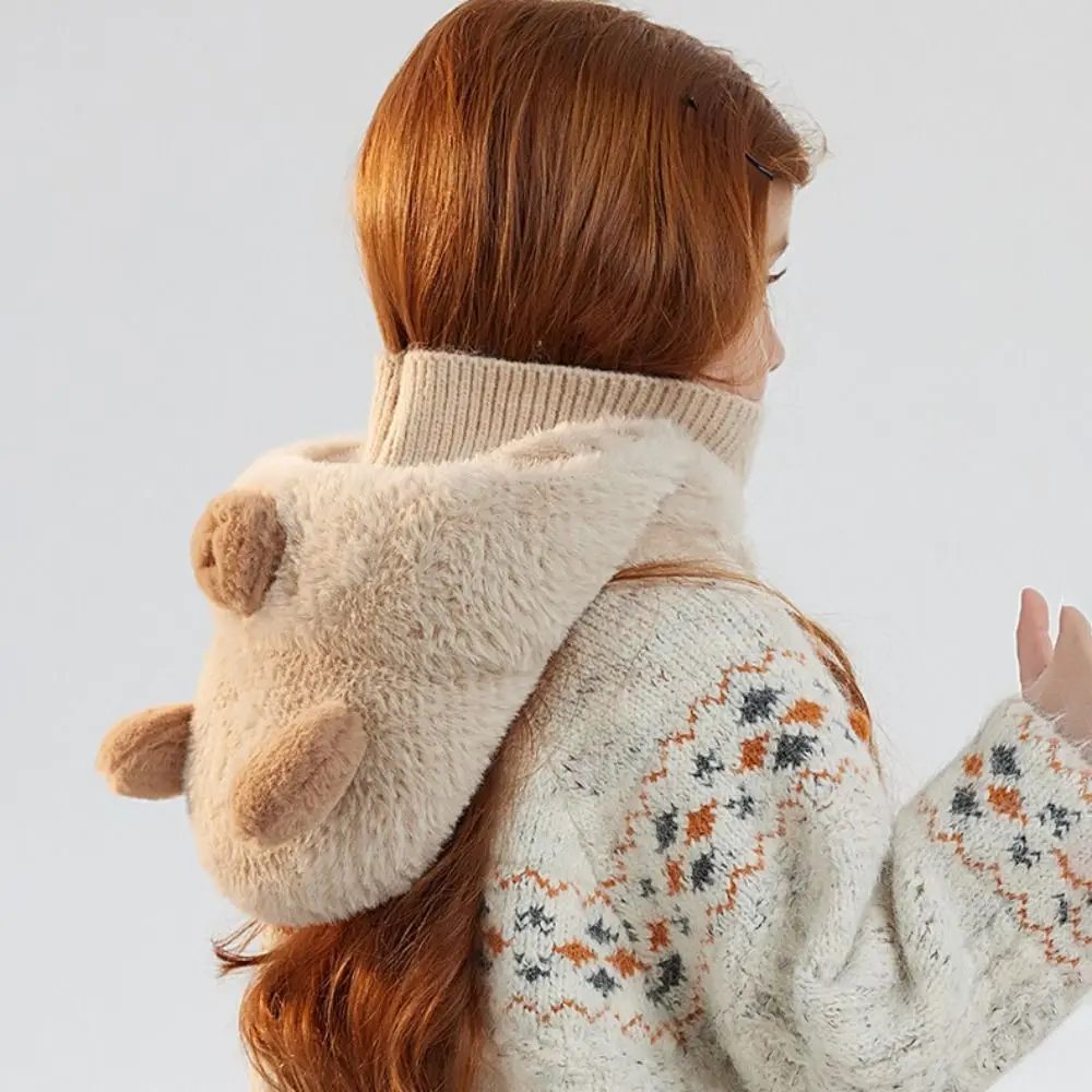 

Coldproof Children's Balaclava Hat Windproof Thick Warm Neck Scarf Integrated Ear Protection Face Guard Hat Children Use