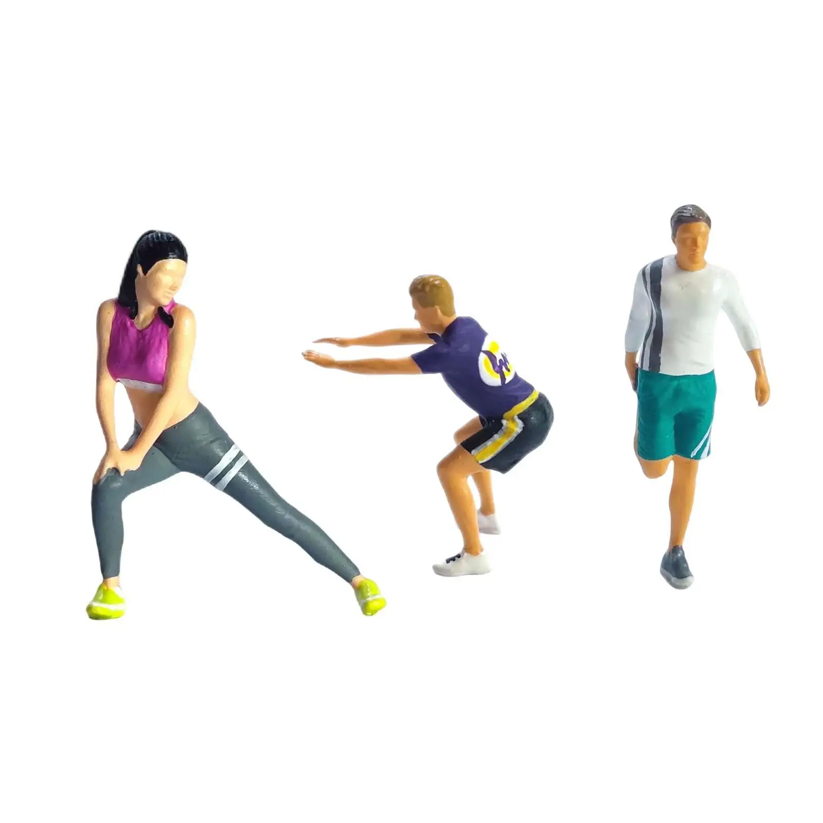 3pcs 1/64 אנשי כושר דמויות פריסה קישוט מיניאטורי