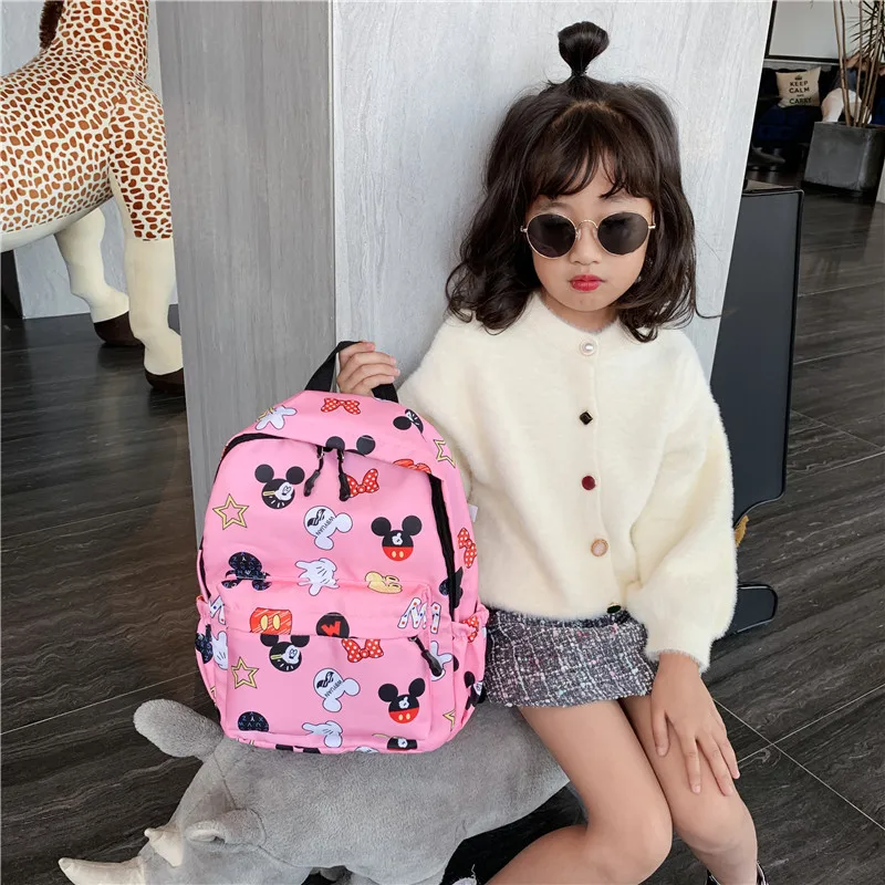 Disney School Bag Mickey Children Backpacks Kindergarten Minnie Schoolbag Kawaii Backpack Baby Girls Boys Mini Backpacks