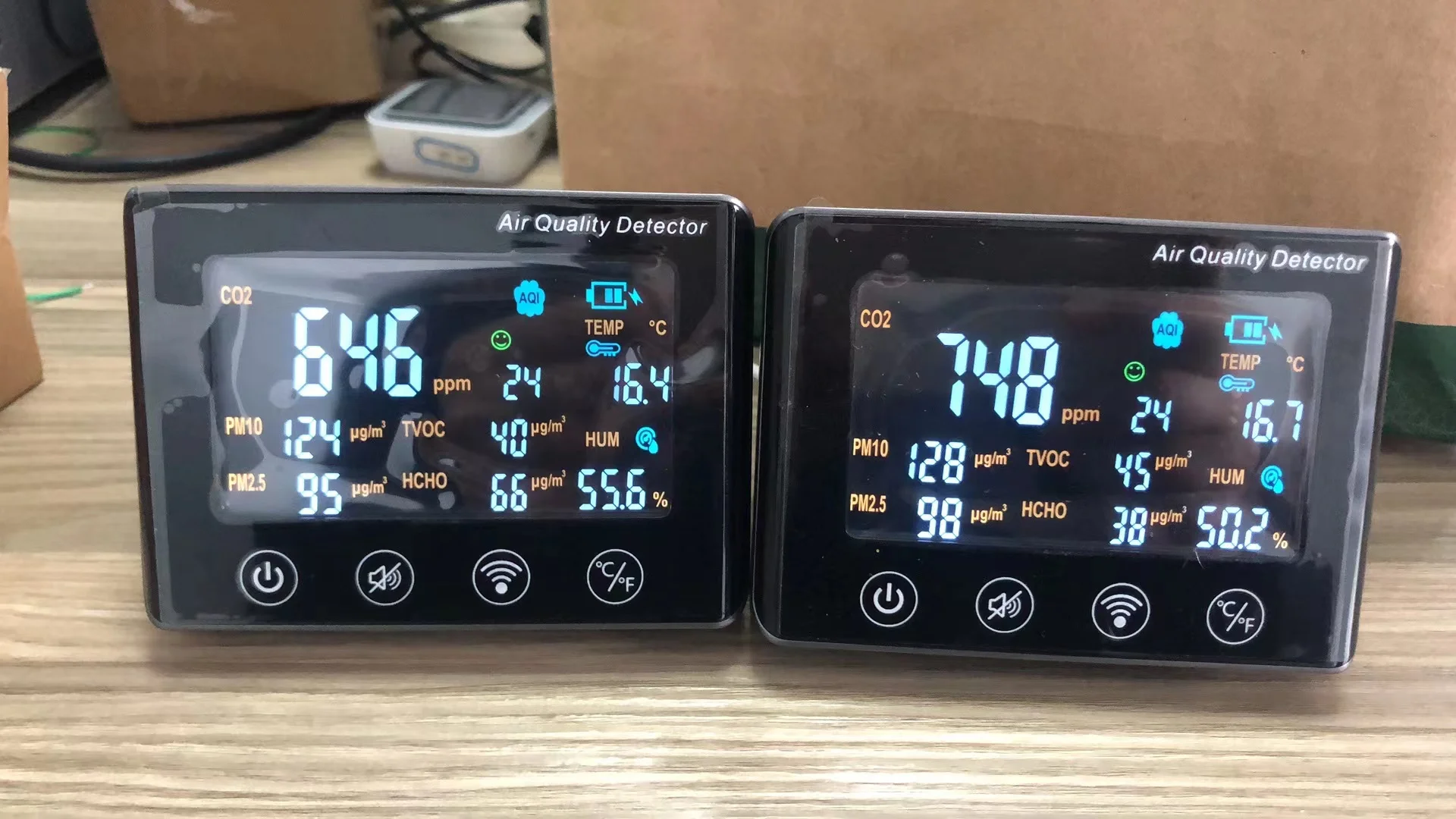 Pm2.5 portátil detectores de partículas contador de partículas vendas quentes monitor de qualidade do ar medidor co2 interior