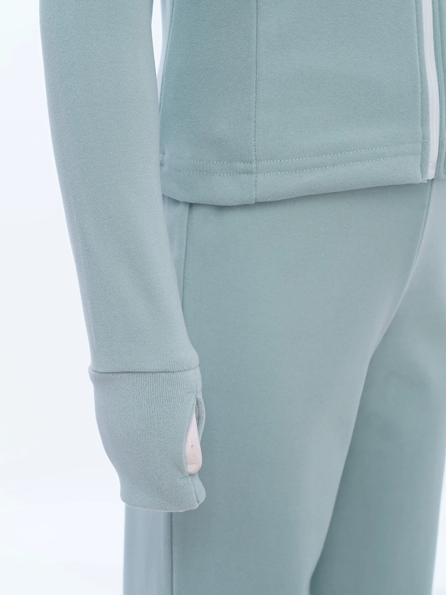 

Kids Girls Fleece Outfits for Yoga Dance Practice Running Stand Collar Long Sleeves Zip-Up Jacket with Elastic Waistband Pants