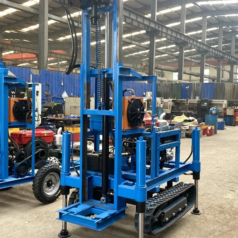 Factory direct sales hydraulic diesel water well drilling rig mine drilling rig pump high pressure water pump wheel 150m