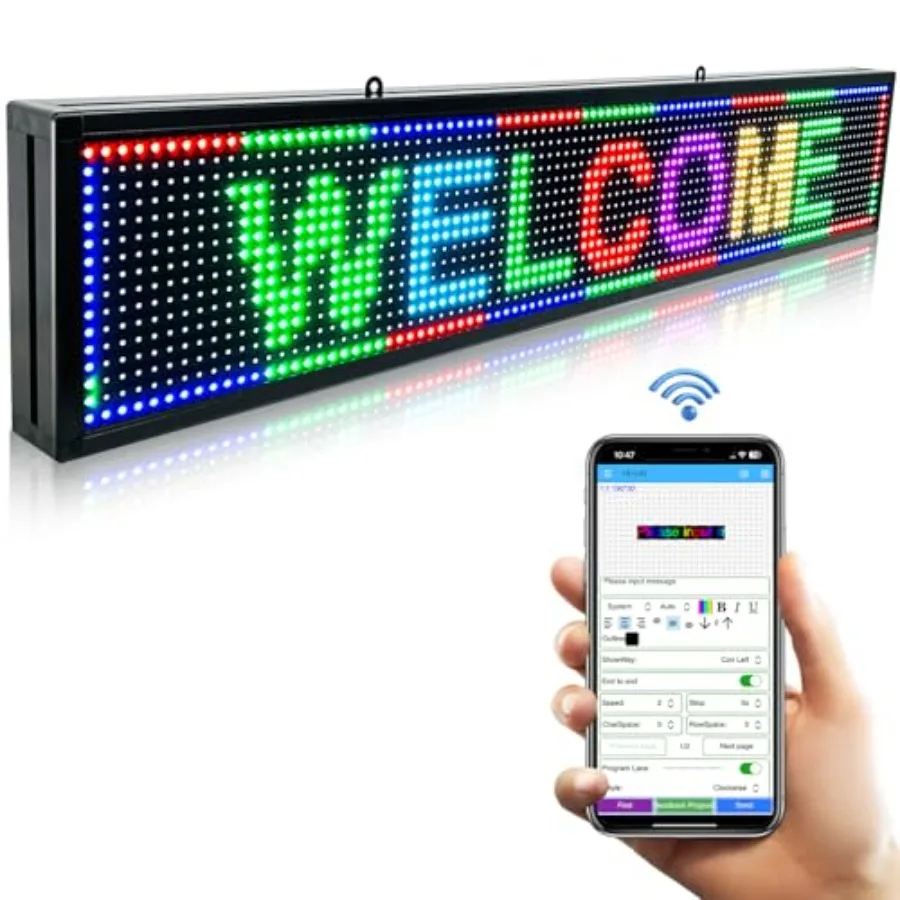 

Programmable Scrolling Led Sign Message Board Outdoor Digital Signs For Business Display Screen Custom Advertising Store Marque