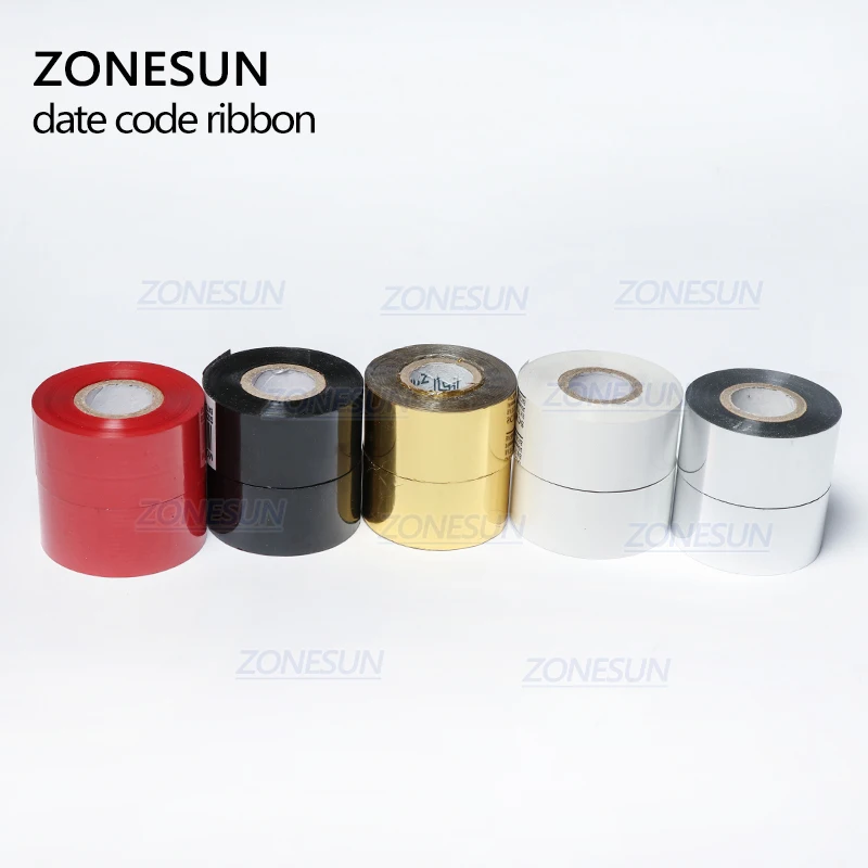 ZONESUN 30mm*100m Color Thermal Transfer Ribbon Roll for DY-8 241B Date Hot Foil Ribbon Coding Machine Lot Batch Number Printer