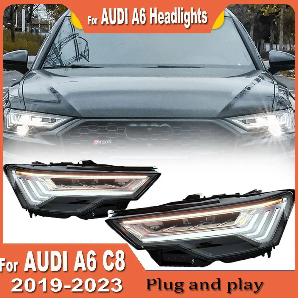 Car Lights For Audi A6L C8 Headlight 2019 2020 2021 2022 2023 LED Projector head Lamp Daytime Running Light Auto Accessories