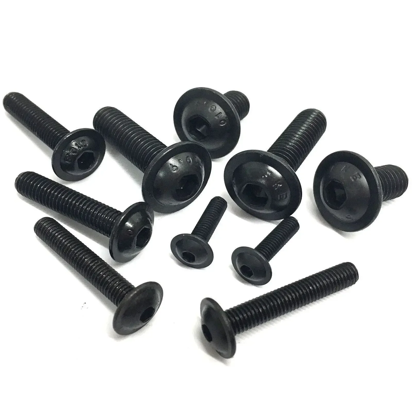 100pcs M4 M5 M6 Socket Flange Button Head Screws High Tensile Black Allen Bolts GB7380.8-20mm 16mm 12mm 10mm 10.9