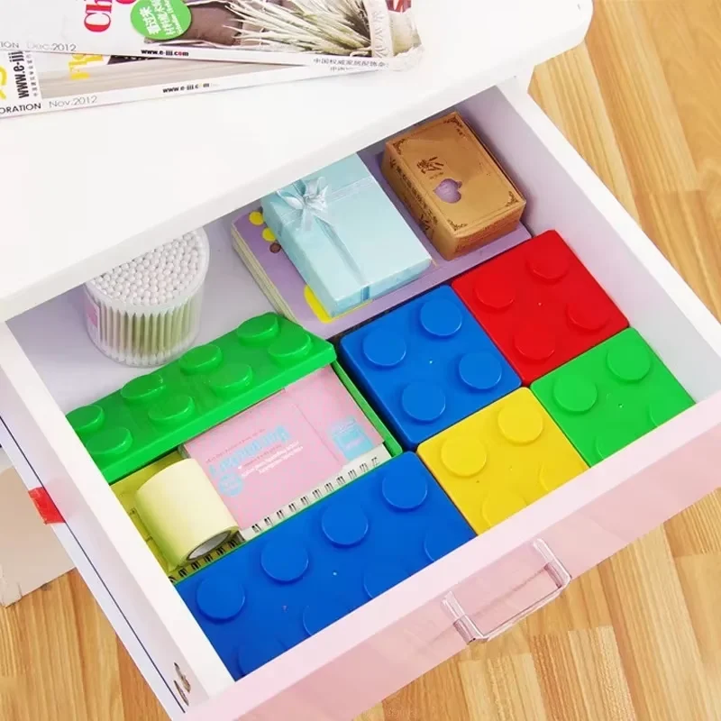 Building Blocks Storage Box Desktop Makeup Cosmetic Box Space Saving Office Storage Box for Jewelry Sundries Pen