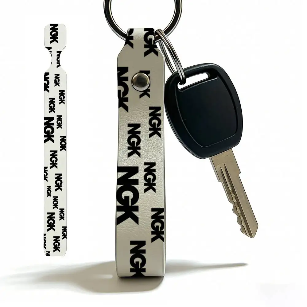 

For Ngk PU Leather Motorcycle Keychain Universal Motorbike Key Ring Holder For Riders Men Gift